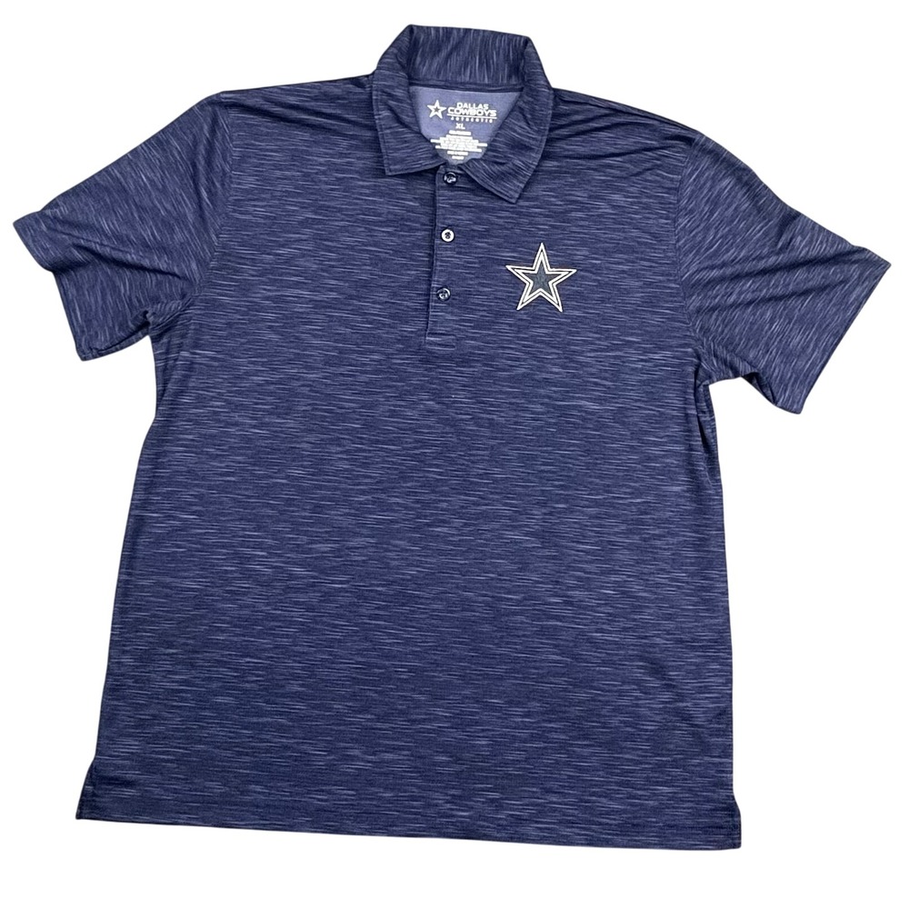 Dallas Cowboys Men's XL Polo Shirt Blue Heather Performance‎ Football NFL Sporty